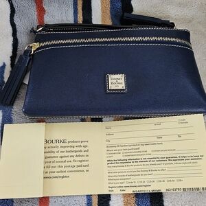 NWT Dooney & Bourke Marine Blue Saffiano Leather Wristlet/Wallet Great Gift!